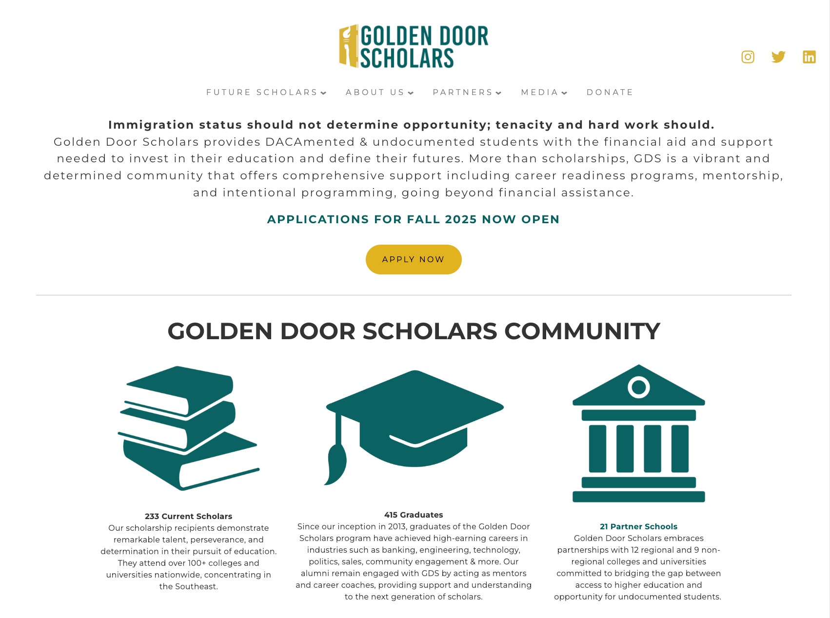 GoldenDoor Scholars Website